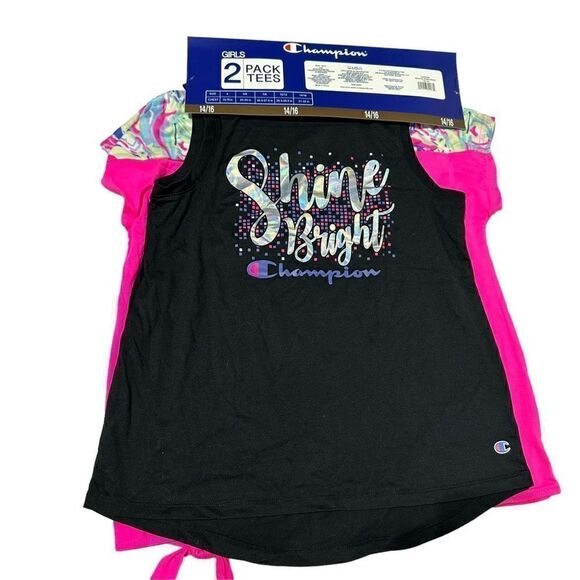 NWT Champion Girls 2-Pack Active Wear UPF 30 Moisture Wicking T-shirts Knockout - Picture 5 of 10